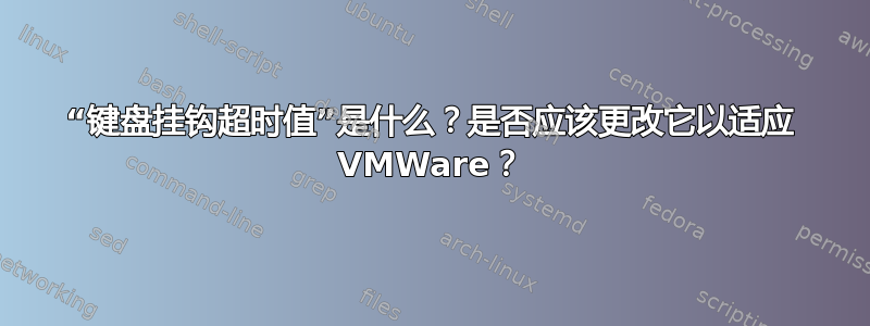 “键盘挂钩超时值”是什么？是否应该更改它以适应 VMWare？