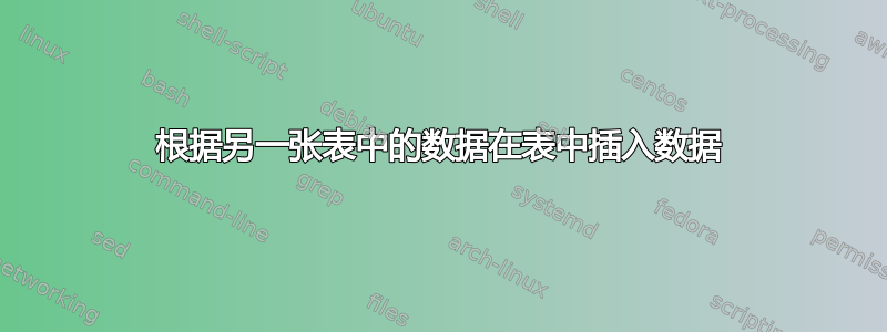 根据另一张表中的数据在表中插入数据