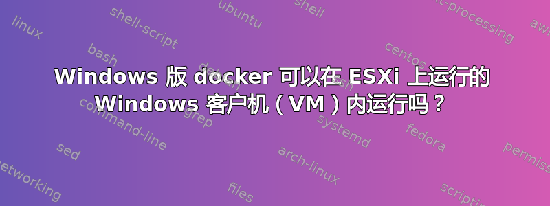 Windows 版 docker 可以在 ESXi 上运行的 Windows 客户机（VM）内运行吗？