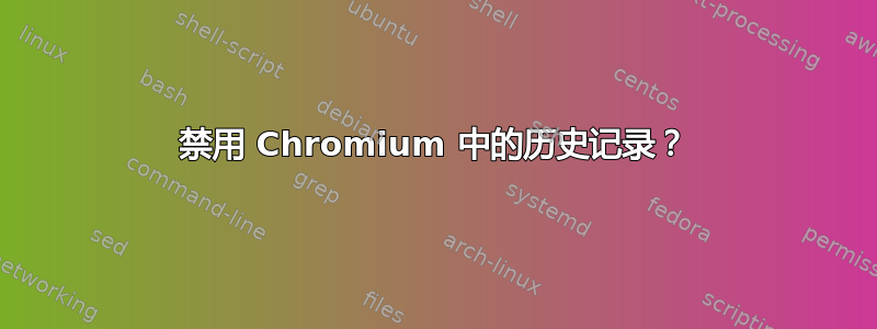 禁用 Chromium 中的历史记录？