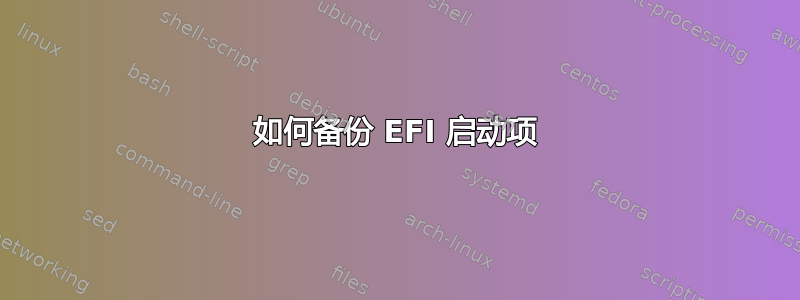 如何备份 EFI 启动项