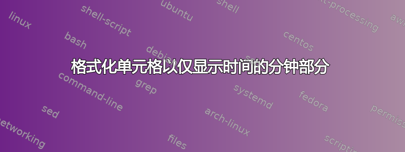 格式化单元格以仅显示时间的分钟部分