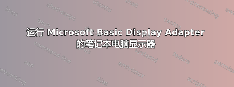 运行 Microsoft Basic Display Adapter 的笔记本电脑显示器