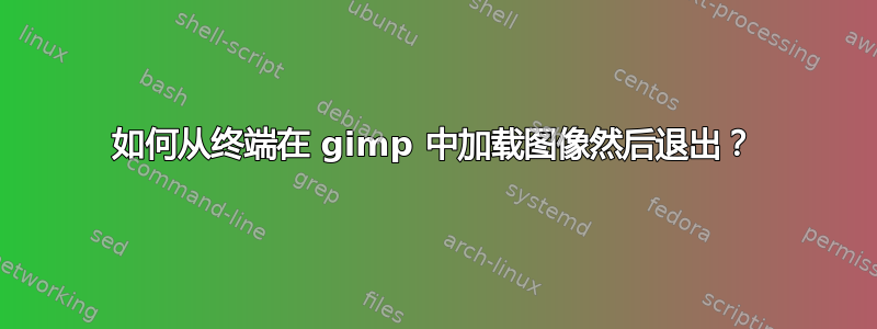 如何从终端在 gimp 中加载图像然后退出？