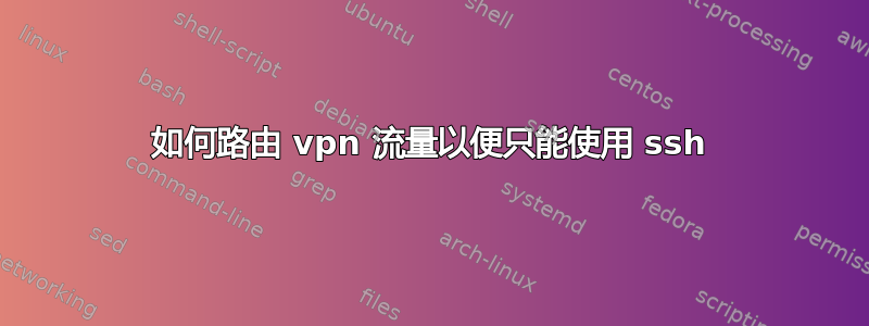 如何路由 vpn 流量以便只能使用 ssh