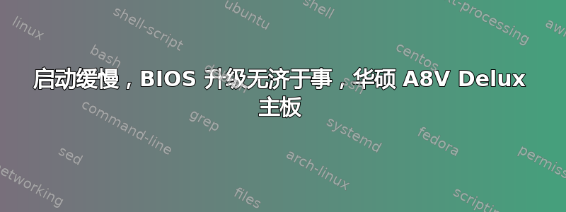 启动缓慢，BIOS 升级无济于事，华硕 A8V Delux 主板