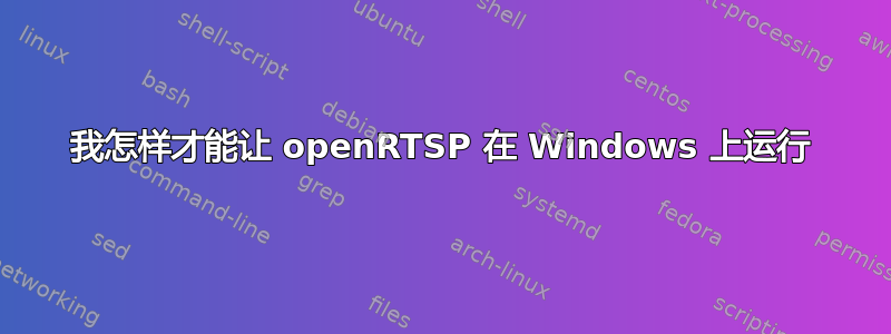 我怎样才能让 openRTSP 在 Windows 上运行