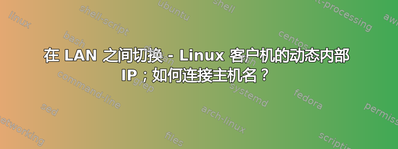 在 LAN 之间切换 - Linux 客户机的动态内部 IP；如何连接主机名？