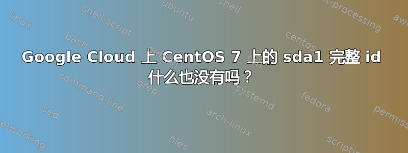 Google Cloud 上 CentOS 7 上的 sda1 完整 id 什么也没有吗？