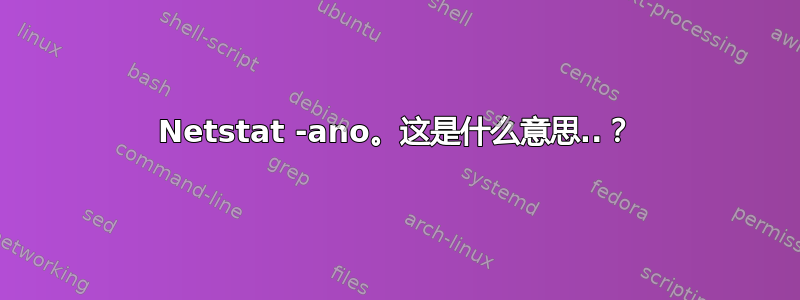 Netstat -ano。这是什么意思..？