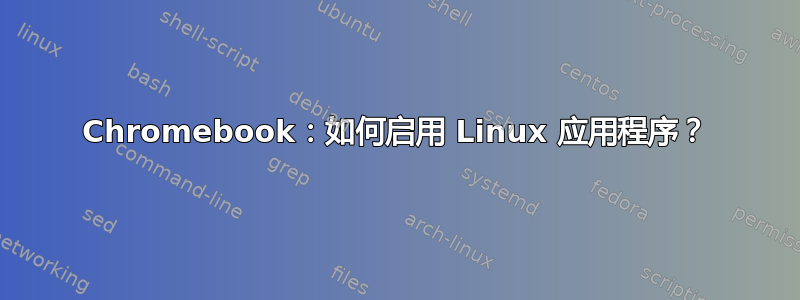 Chromebook：如何启用 Linux 应用程序？