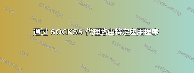 通过 SOCKS5 代理路由特定应用程序