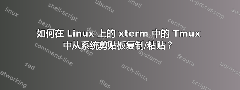 如何在 Linux 上的 xterm 中的 Tmux 中从系统剪贴板复制/粘贴？