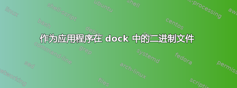 作为应用程序在 dock 中的二进制文件