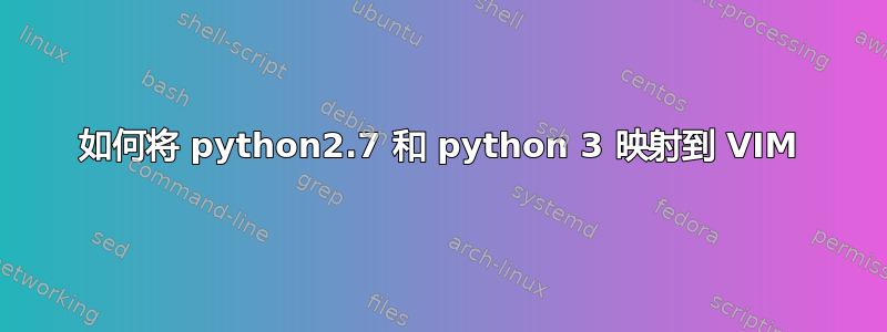 如何将 python2.7 和 python 3 映射到 VIM