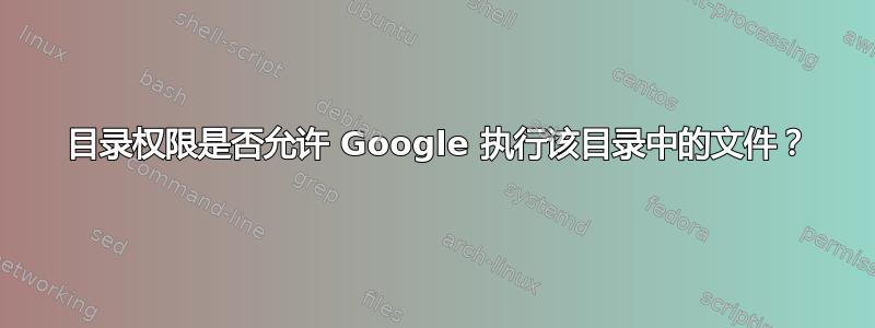 505 目录权限是否允许 Google 执行该目录中的文件？