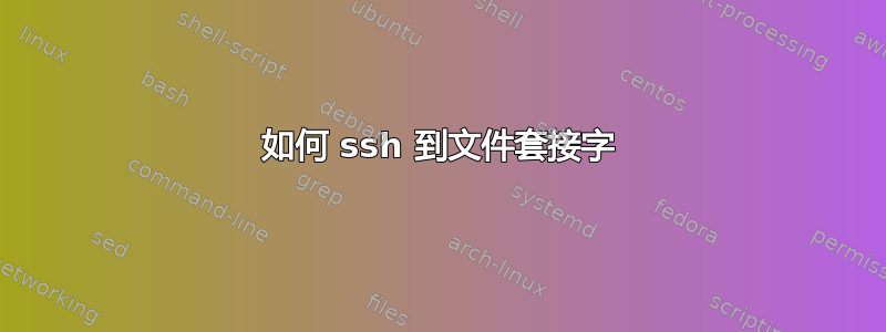 如何 ssh 到文件套接字