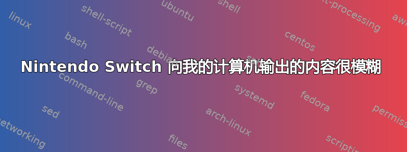 Nintendo Switch 向我的计算机输出的内容很模糊