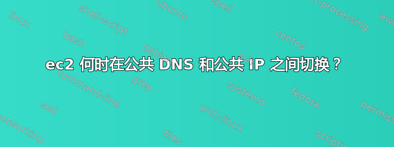 ec2 何时在公共 DNS 和公共 IP 之间切换？