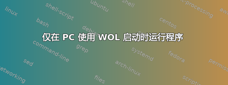 仅在 PC 使用 WOL 启动时运行程序