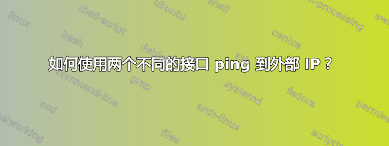 如何使用两个不同的接口 ping 到外部 IP？