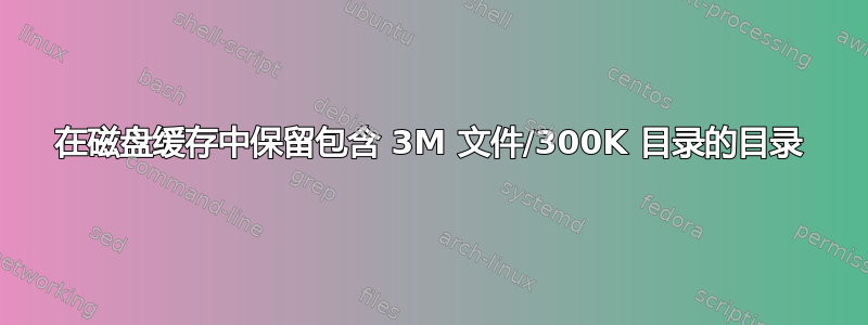 在磁盘缓存中保留包含 3M 文件/300K 目录的目录