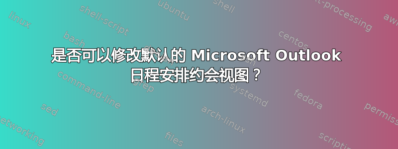 是否可以修改默认的 Microsoft Outlook 日程安排约会视图？