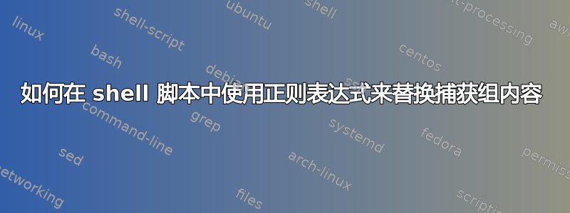 如何在 shell 脚本中使用正则表达式来替换捕获组内容