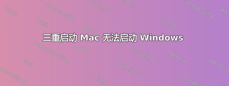 三重启动 Mac 无法启动 Windows