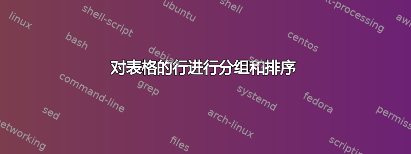 对表格的行进行分组和排序