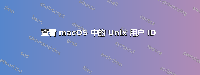 查看 macOS 中的 Unix 用户 ID