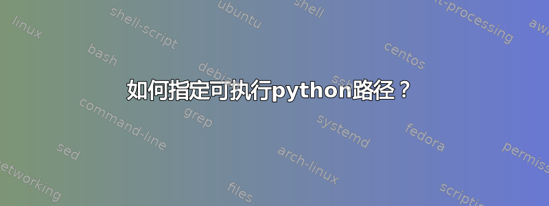 如何指定可执行python路径？