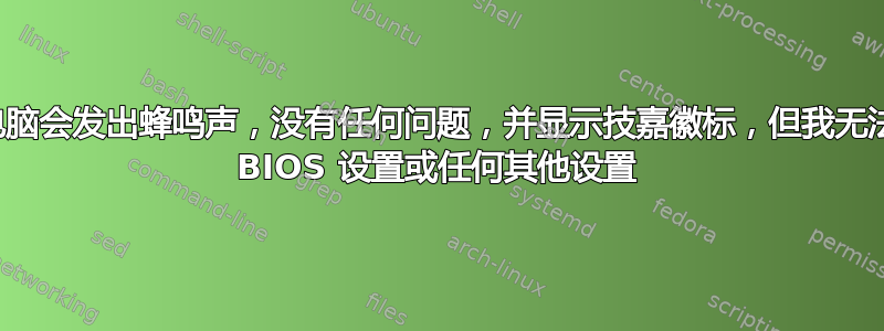 自制电脑会发出蜂鸣声，没有任何问题，并显示技嘉徽标，但我无法进入 BIOS 设置或任何其他设置