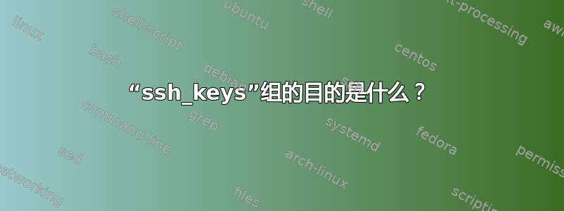 “ssh_keys”组的目的是什么？