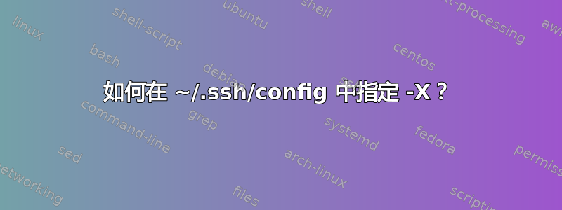 如何在 ~/.ssh/config 中指定 -X？