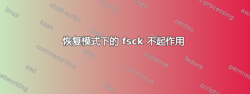 恢复模式下的 fsck 不起作用