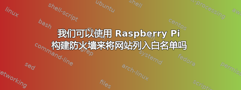 我们可以使用 Raspberry Pi 构建防火墙来将网站列入白名单吗