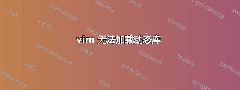 vim 无法加载动态库