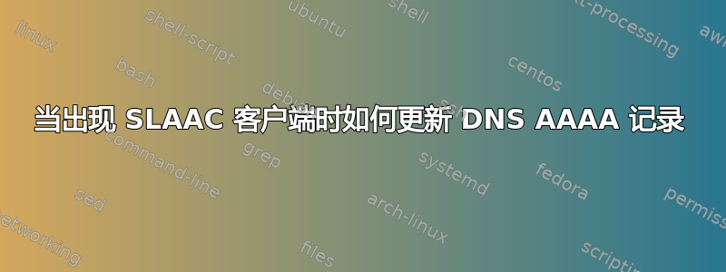 当出现 SLAAC 客户端时如何更新 DNS AAAA 记录