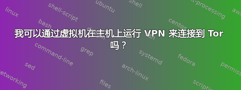 我可以通过虚拟机在主机上运行 VPN 来连接到 Tor 吗？