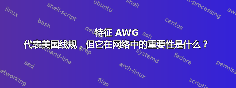 特征 AWG 代表美国线规，但它在网络中的重要性是什么？