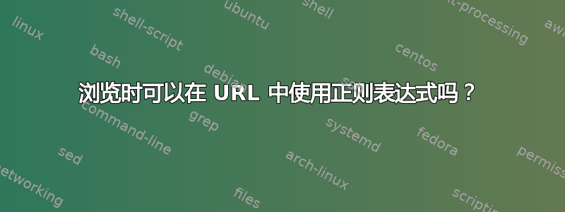 浏览时可以在 URL 中使用正则表达式吗？