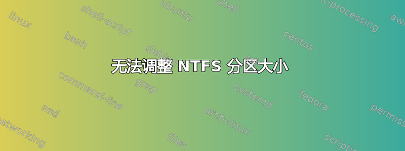 无法调整 NTFS 分区大小