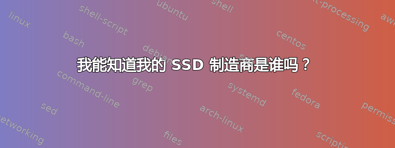 我能知道我的 SSD 制造商是谁吗？