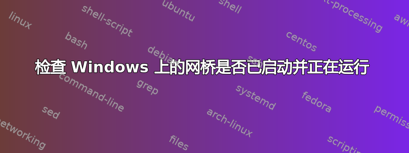 检查 Windows 上的网桥是否已启动并正在运行