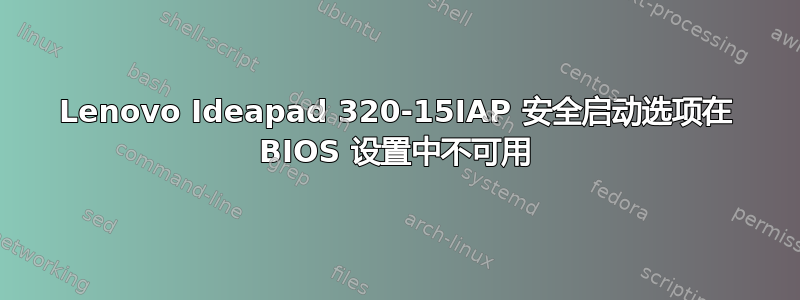 Lenovo Ideapad 320-15IAP 安全启动选项在 BIOS 设置中不可用