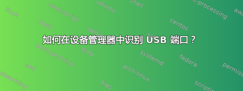 如何在设备管理器中识别 USB 端口？