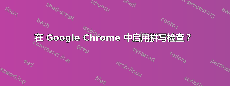 在 Google Chrome 中启用拼写检查？