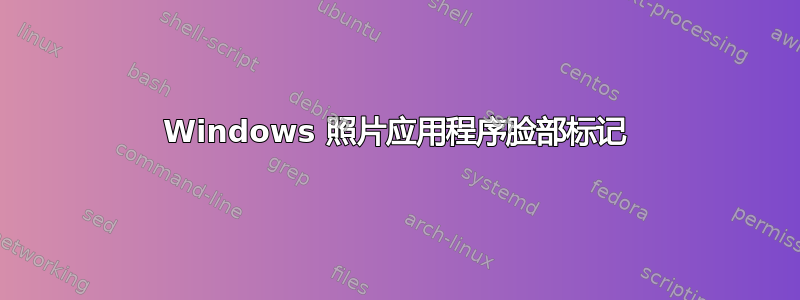 Windows 照片应用程序脸部标记