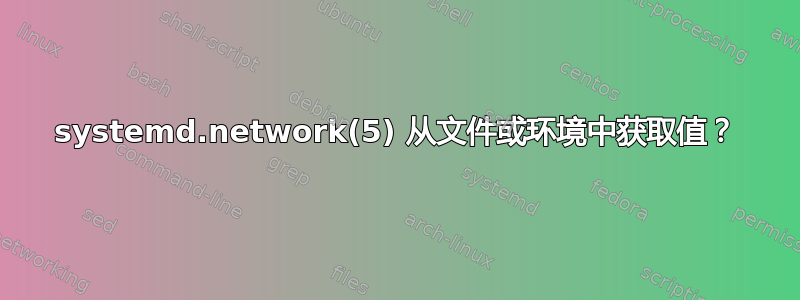 systemd.network(5) 从文件或环境中获取值？